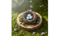 Miniature Bird Nest Realistic Bird Nest Ornament Artificial Figurine for Crafters, Fairy Gardens, Miniature Gardens