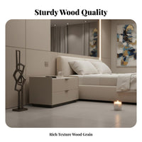 Modern and design 2-Drawer End Table with unobstructed Shelf Minimalist Design Nightstand Ample Storage Bedside Cabinet Sturdy Construction for homeowners, Renters, Students, Guest Room, Apartment, Office