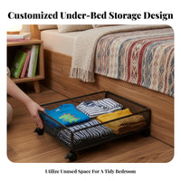 Wheeled Under-Bed container with casters Rolling Storage container Space-Saving for Dorm Room