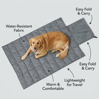 Portable Waterproof Dog Mat for Medium Dogs, Foldable Pet Travel Bed, All-Season Washable Cushion, Versatile Outdoor Indoor Use