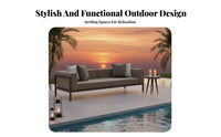 4 Pieces Waterresistant 4-Piece Wicker Sofa Set sun-resistant Outdoor Furnishing Woven design Patio Group All-Weather for Families, Homeowners, Adults, Balcony, Garden, spineyard, waterside