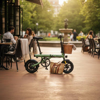 Adjustable Seat 14-Inch Foldable Electric Bicycle 40km Assisted Range Folding Electric Bike 3 Riding Modes Compact Electric Cycle Double Disc Brakes for Commuters, Adults, Women, Commuting, Leisure