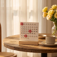 Endless Calendar Minimalist Acrylic Calendar with Wood Base Wooden Date and Day Date Display for Study Desk, Office, Home Decor