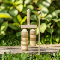 Wood Block with Striker Rhythmic Wood Block with Mallet Rhythm Instrument Natural Guiro Long-Lasting for Children, Classroom