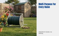 Metal Hose Reel, High Pressure Water, Stainless Steel, Garden, Car Wash, Storage Rack