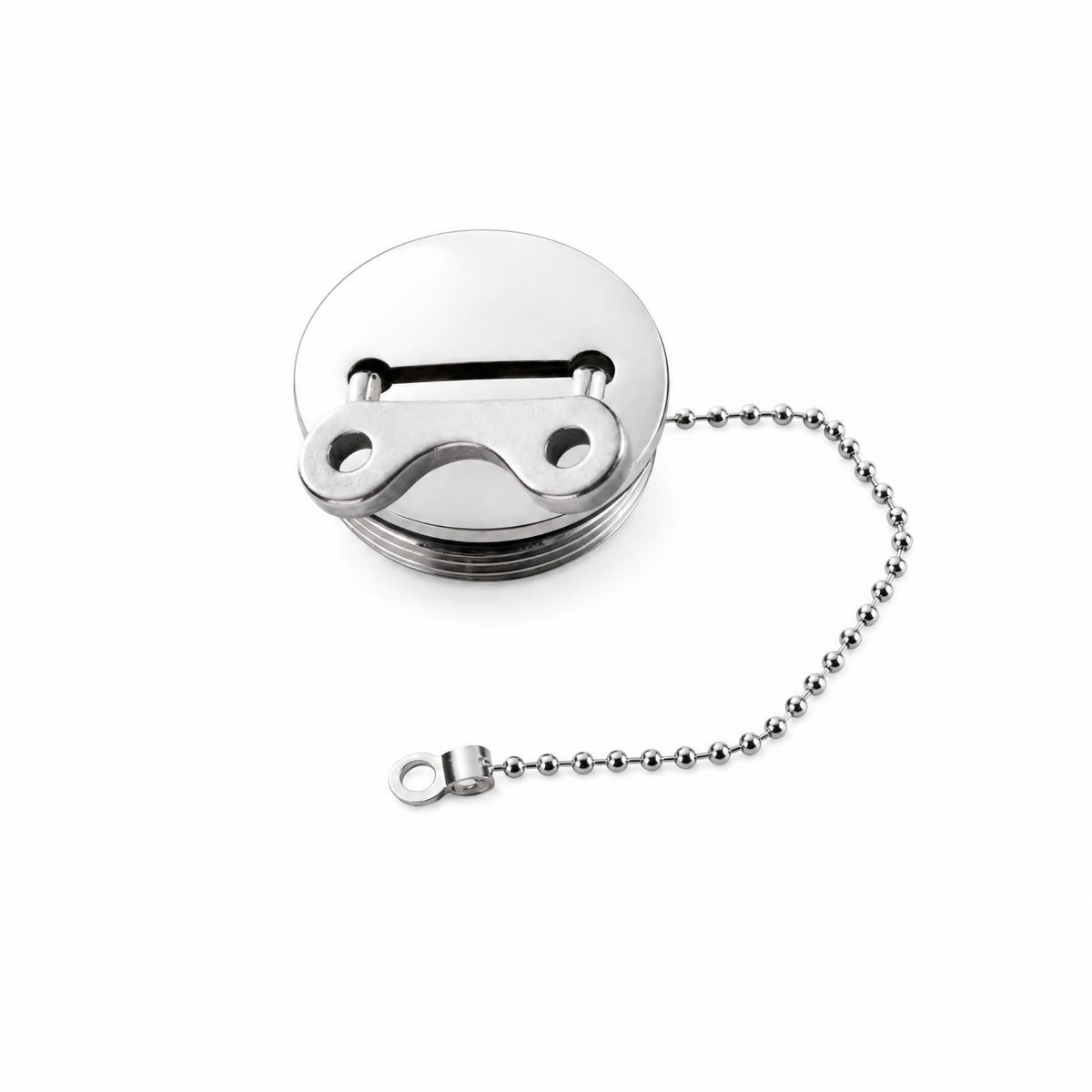 Tethered Chain Stainless Steel Fuel Cap Sleek Marine Fuel Filler Cap Slotted Top