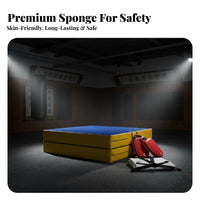Foldable Design Folding Gymnastics Mat Collision Absorbing Gymnastics Crash Mat Shock Absorbent Folding Landing Pad Long-Lasting for Gymnasts, Athletes, Coaches, Parkour Training, Cheerleading, Dojo, School