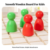 Natural Wood Wooden Strategy Board Game Raised Dividers Two-Player Wooden Board Game Smooth Edges for Tabletop