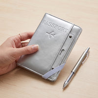 RFID Blocking Leather Passport Holder Travel Wallet