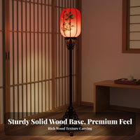 Hand-Painted Chinese Design Floor Lamp Classical Traditional Imperial Floor Light Vintage Design Solid Wood Standing Lantern Retro Look for Interior Designers, Business Owners, Living Room, Teahouse, Restaurant, Hotel Lobby