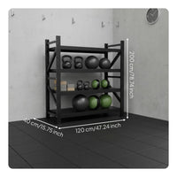Space-Saving Dumbbell Kettlebell Rack Multi-Functional Gym Equipment Organizer Sturdy Construction Dumbbell Weight Rack Heavy-Duty for Personal Trainers, Fitness Studio