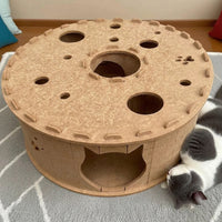 Felt Cat Bed with Tunnel Design, Semi-Enclosed Cat Bed for Indoor Cats, Enclosed Cat Bed and Hideaway for Kitten Play, Foldable Passageway Network