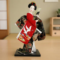 Geisha Doll Traditional Traditional Japanese Doll Decorative Statue for Art Lovers, Shelf Display