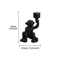 Textured Monkey Candle Holder Resin Taper Candle Holder Decorative Monkey Candlestick Indoor for Wedding