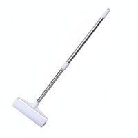 Tear-remove Sheets Long-Handled Sticky roll Multi-Surface Use Long-Handled fuzz sticky roll Extendable Handle Household Cleaning Tool With shielded Cover for Pet Owners, homeowners, Tall People, Bedding, Floors, Bedroom, Carpets