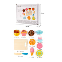Dessert Cutting Toy Multicolor Wooden Cutting Toy Hand-Eye Coordination Pretend Food Kitchen Set