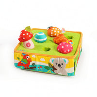 Textile Activity Box Educational Shape Sorter Soft Toy with Mushrooms for Nursery