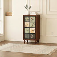 Wooden Cabinet with Drawers Narrow Decorative Cabinet Compact Dresser with Drawers for Living Room, Entryway, Bedroom