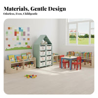 children's Book and Toy Organizer front-facing Display for young children, Educators
