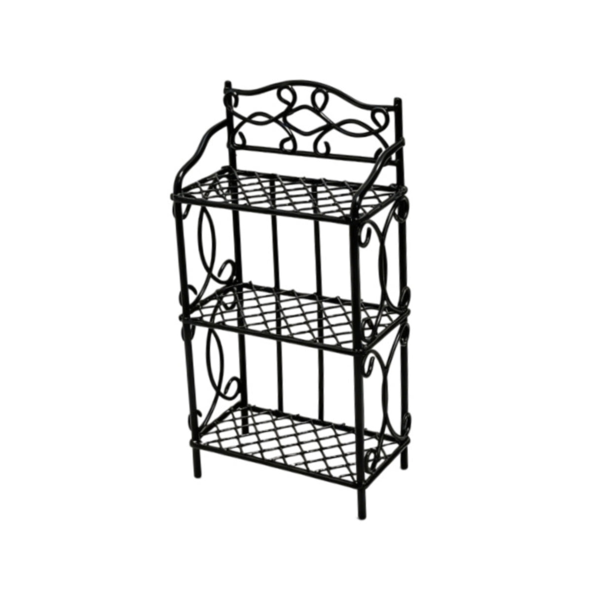 Miniature Shelf with Scrollwork Classic 1/12 Miniature Display Rack Solid Colour Furniture for Tabletop Photography