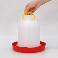 Chicken Water Dispenser Polymer Poultry Drinker, White Red Top Fill Chicken Feeders and Drinkers, Anti Roost Design for Hens