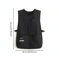Pullover Apron Oil-Resistant Apron Vest Sleeveless Workwear for Cleaners, Kitchen
