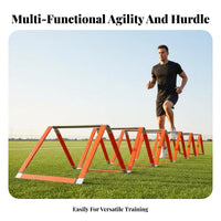 Long-Lasting Soccer Footwork Coach All Ages & Skill Levels Soccer Training Hurdles Kit Quick Setup Speed Training Equipment Set 2-in-1 Design for Athletes, Kids, Outdoor, Gym