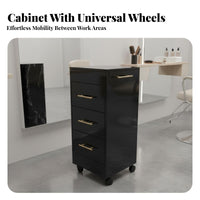 Rolling Salon Cart with Drawers Multi-Drawer Stylist Trolley on Wheels Hair Salon Trolley Large Capacity Stylist Tool Cabinet
