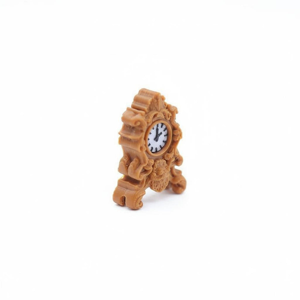 Miniature Clock with Base Vintage-Style Dollhouse Clock Ornate Decoration for Collectors, Hobbyists, Desktop Display, Room Vignettes
