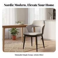 Light Luxury Design Metal Leg Dining Chair Sturdy Carbon Steel Frame Upholstered Dining Chair Ergonomic Design Home Furniture High-Density Foam Cushion for Restaurant Owners, Homeowners, Office Managers, Hotel, Bedroom, Living Room