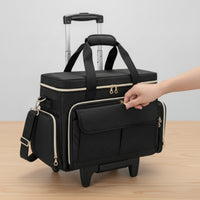 Rolling Stitching Device Bag Wheeled Stitching Device Case with Wheels Portable Trolley Tote Bag with Wheels for Quilters, Crafters, Craft Rooms
