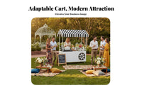 Long-Lasting Iron Frame Mobile Food Cart 360° Swivel Casters Rolling Market Stall Spacious Countertop Rolling Snack Stand Large Storage Space for Street Vendors, Small Business Owners, Event Organizers, Night Markets, Shopping Malls, Supermarkets