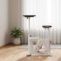 Small Footprint Foldable Exercise Bike Adjustable Resistance Levels Folding Indoor Bike LCD Performance Monitor Home Fitness Equipment Quiet Operation for Apartment, Office