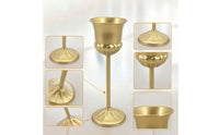 Gold-Colored Goblet Vase Slender Vase with Pedestal Flared Compote Bowl Golden for Receptions