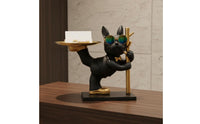 French Canine Key Tray Multi-Functional French Canine Statue Versatile Decor Key Holder Figurine for Living Room, Desktop