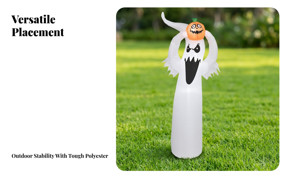Inflatable Specter with Pumpkin Head | Tall inflatable design, Lighted Holiday Display, for Yard