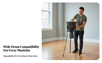 Standing or Sitting Use Djembe Stand Universal Fit African Drum Stand Non-Slip Rubber Feet Adjustable Drum Tripod Portable for Percussionists, Professional Players, Music Practice, Stage Performance, Live Gigs, Recording Studio