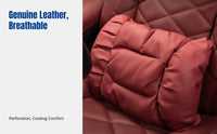 Car Headrest, Genuine Leather Breathable Neck Pillow, All-Season, Soft Cotton Filling, Ergonomic Support