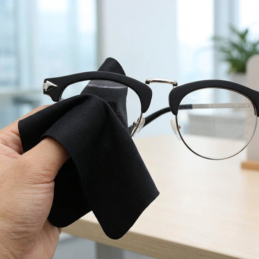 Super-Soft Island Silk Microfiber Cloths, Double-Sided Plush Glasses Cleaning Cloth for Lenses, 17.5cm X 14.5cm Dual-Purpose Screen Cleaner
