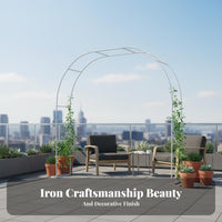 Stable Frame Flower Arch Trellis Long-Lasting Wrought Iron Garden Arbor Weather Resistant Metal Garden Arch Easy Assembly for Gardeners, Homeowners, Event Planners, Backyard, Yard, Patio, Lawn