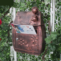 Waterproof European Design Mailbox Long-Lasting Decorative Iron Mailbox Heavy Duty Vintage Design Postbox Versatile Functionality for Garden