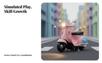 Scooter-Style Toy Motorcycle Inertial Light and Sound Motorcycle