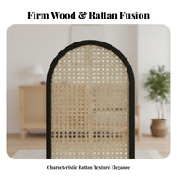 Japanese design Folding Panel Partition Foldable Design 4-Panel Folding separater Woven Panels Privacy Screen Freestanding for Business Owners, Interior Decorators, Hotel Lobby, Entrance Hall, Studio Apartment, Dressing Area