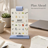 2027 Desktop Flip Calendar with Memo Pad and Planner