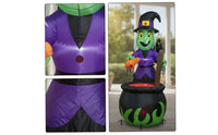 Inflate Inflatable Witch in Pot Outdoor Inflatable Witch and Pot Bright Safe for Yard, Halloween Party