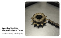 Cycle Wheel Sprocket High Precision Thread Single Speed Wheel Easy Installation Folding Bike Sprocket for DIY Enthusiasts, Transport Cyclist S, Garage