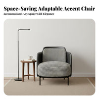 Houndstooth Pattern Upholstered Wingback Armchair Nordic Design Accent Chair Light Luxury Indoor Furniture Minimalist Design for Readers, Homeowners, Adults, Living Room, Reading Nook, Bedroom, Home Office