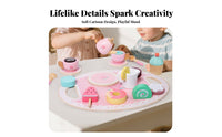 Wooden Afternoon Tea Set Parent-Child Interactive Kids Tea Party Playset
