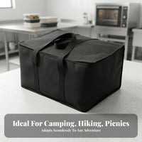 Three-Layer Camp Cooktop Bag Padded Camping Cookware Bag Oxford Cloth Zippered for Picnic