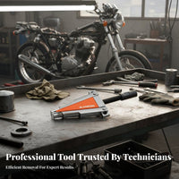 Secure Grip Motorcycle Steering Bearing Puller Long-Lasting Steel Construction Motorcycle Headstock Bearing Remover Narrow Clearance Reach Easy to Use for Repair Shop Technicians, DIY Enthusiasts, Workshop, Garage